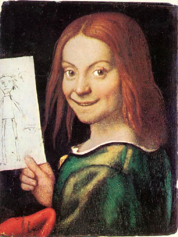 CAROTO, Giovanni Francesco Read-headed Youth Holding a Drawing oil painting image